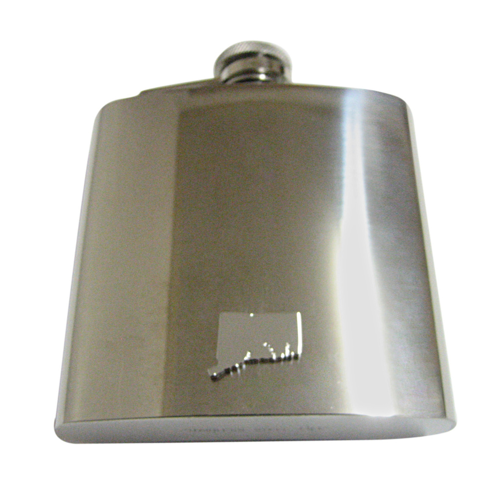 Connecticut State Map Shape 6oz Flask - image 1